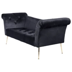 Chaise Longue En Velours Noir NANTILLY 10 Chaise Longue En Velours Noir NANTILLY -Promos Chesteris Boutique meridienne 17476345