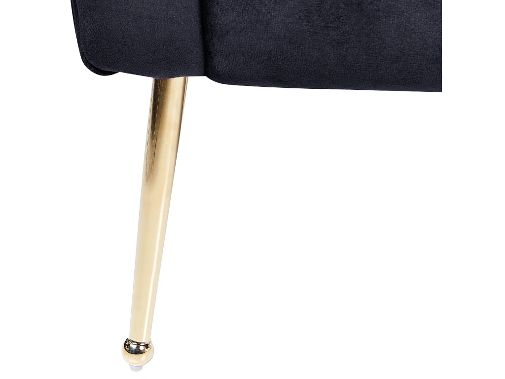 Chaise Longue En Velours Noir NANTILLY 7 Chaise Longue En Velours Noir NANTILLY – Image 7