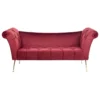 Chaise Longue En Velours Rouge Foncé NANTILLY