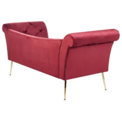 Chaise Longue En Velours Rouge Foncé NANTILLY 11 Chaise Longue En Velours Rouge Foncé NANTILLY -Promos Chesteris Boutique meridienne 17476361