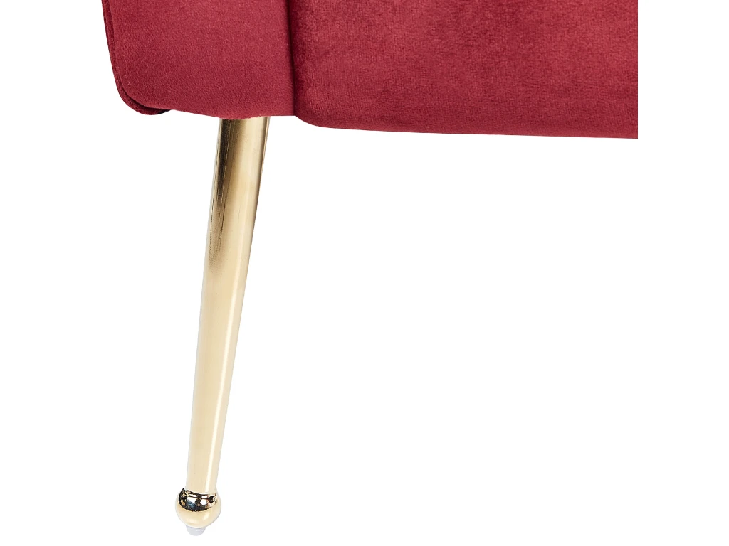 Chaise Longue En Velours Rouge Foncé NANTILLY 6 Chaise Longue En Velours Rouge Foncé NANTILLY – Image 6