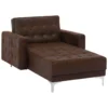 Chaise Longue En Cuir PU Marron ABERDEEN