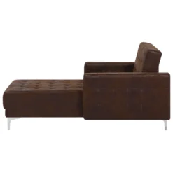 Chaise Longue En Cuir PU Marron ABERDEEN 15 Chaise Longue En Cuir PU Marron ABERDEEN -Promos Chesteris Boutique meridienne 17476395