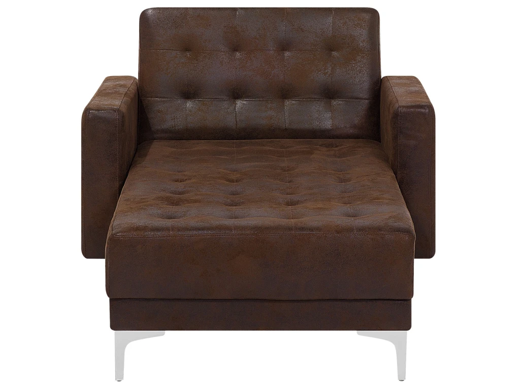 Chaise Longue En Cuir PU Marron ABERDEEN 7 Chaise Longue En Cuir PU Marron ABERDEEN – Image 7