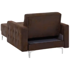 Chaise Longue En Cuir PU Marron ABERDEEN 18 Chaise Longue En Cuir PU Marron ABERDEEN -Promos Chesteris Boutique meridienne 17476401