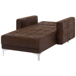Chaise Longue En Cuir PU Marron ABERDEEN 19 Chaise Longue En Cuir PU Marron ABERDEEN -Promos Chesteris Boutique meridienne 17476403