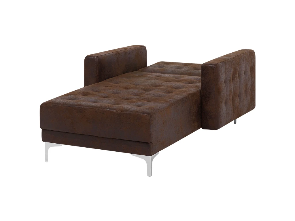 Chaise Longue En Cuir PU Marron ABERDEEN 10 Chaise Longue En Cuir PU Marron ABERDEEN – Image 10