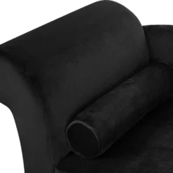 Chaise Longue Côté Gauche En Velours Noir LUIRO 17 Chaise Longue Côté Gauche En Velours Noir LUIRO -Promos Chesteris Boutique meridienne 17476457
