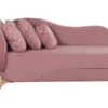 Chaise Longue Côté Gauche En Velours Rose MERI