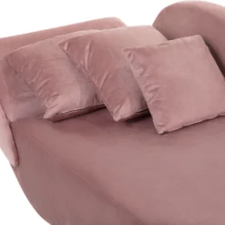Chaise Longue Côté Gauche En Velours Rose MERI -Promos Chesteris Boutique meridienne 17476475