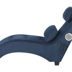 Chaise Longue En Velours Bleu Avec Port USB Et Haut-parleur Bluetooth SIMORRE 13 Chaise Longue En Velours Bleu Avec Port USB Et Haut-parleur Bluetooth SIMORRE -Promos Chesteris Boutique meridienne 17476487