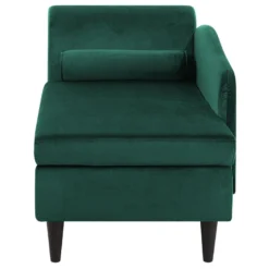 Chaise Longue Côté Gauche En Velours Vert LUIRO -Promos Chesteris Boutique meridienne 17476511