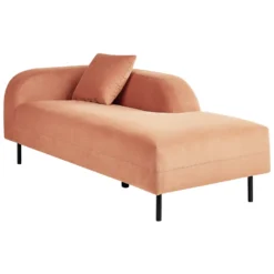 Chaise Longue Côté Gauche Rose Pêche LE CRAU -Promos Chesteris Boutique meridienne 17476527