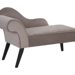 Méridienne En Velours Taupe Côté Gauche BIARRITZ -Promos Chesteris Boutique meridienne 17476545