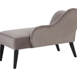 Méridienne En Velours Taupe Côté Gauche BIARRITZ -Promos Chesteris Boutique meridienne 17476547