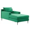 Chaise Longue En Velours Vert GUERET
