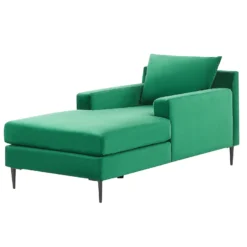 Chaise Longue En Velours Vert GUERET -Promos Chesteris Boutique meridienne 17476561