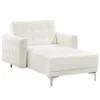 Chaise Longue En Cuir PU Blanc ABERDEEN