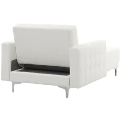 Chaise Longue En Cuir PU Blanc ABERDEEN -Promos Chesteris Boutique meridienne 17476583