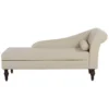 Chaise Longue En Cuir PU Beige Clair Avec Rangement PESSAC