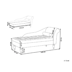 Chaise Longue En Cuir PU Beige Clair Avec Rangement PESSAC 11 Chaise Longue En Cuir PU Beige Clair Avec Rangement PESSAC -Promos Chesteris Boutique meridienne 17476597