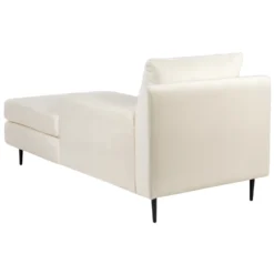 Chaise Longue En Velours Beige GUERET -Promos Chesteris Boutique meridienne 17476653