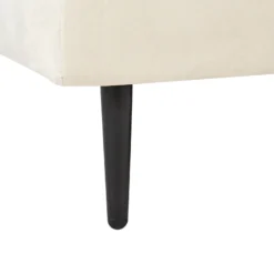 Chaise Longue En Velours Beige GUERET -Promos Chesteris Boutique meridienne 17476661