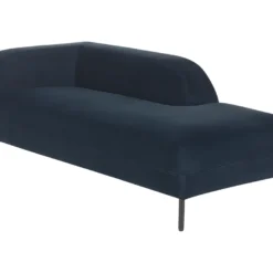 Chaise Longue Côté Gauche Bleu Foncé LE CRAU -Promos Chesteris Boutique meridienne 17476673