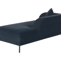 Chaise Longue Côté Gauche Bleu Foncé LE CRAU -Promos Chesteris Boutique meridienne 17476675