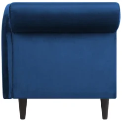 Chaise Longue Côté Gauche En Velours Bleu LUIRO -Promos Chesteris Boutique meridienne 17476703