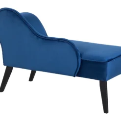 Mini Chaise Longue En Velours Bleu Côté Droit BIARRITZ -Promos Chesteris Boutique meridienne 17476717