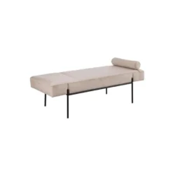 Banquette Méridienne Velours Beige - JEANNE -Promos Chesteris Boutique meridienne 17630439