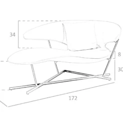 Canapé En Simili-cuir Et Acier Noir 6172 ANGEL CERDA -Promos Chesteris Boutique meridienne 18431043