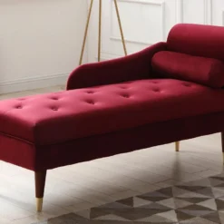 Méridienne Droite En Velours Bordeaux UMARI -Promos Chesteris Boutique meridienne 19409199