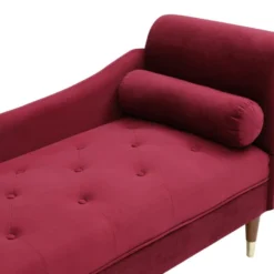 Méridienne Droite En Velours Bordeaux UMARI -Promos Chesteris Boutique meridienne 19409205