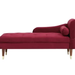 Méridienne Droite En Velours Bordeaux UMARI -Promos Chesteris Boutique meridienne 19409207