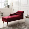 Méridienne Droite En Velours Bordeaux UMARI