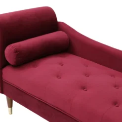 Méridienne Gauche En Velours Bordeaux UMARI -Promos Chesteris Boutique meridienne 19409219