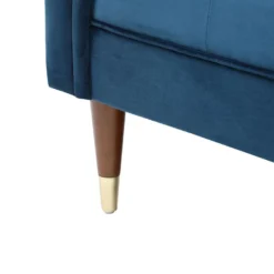 Méridienne Droite En Velours Bleu Canard UMARI -Promos Chesteris Boutique meridienne 19409249