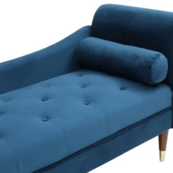 Méridienne Droite En Velours Bleu Canard UMARI -Promos Chesteris Boutique meridienne 19409251