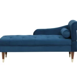 Méridienne Droite En Velours Bleu Canard UMARI -Promos Chesteris Boutique meridienne 19409255