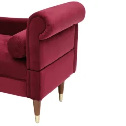 Méridienne Droite En Velours Bordeaux UMARI -Promos Chesteris Boutique meridienne 19409281