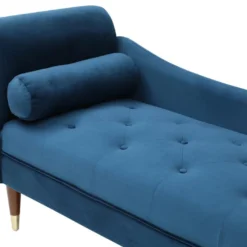 Méridienne Gauche En Velours Bleu Canard UMARI 11 Méridienne Gauche En Velours Bleu Canard UMARI -Promos Chesteris Boutique meridienne 19409293