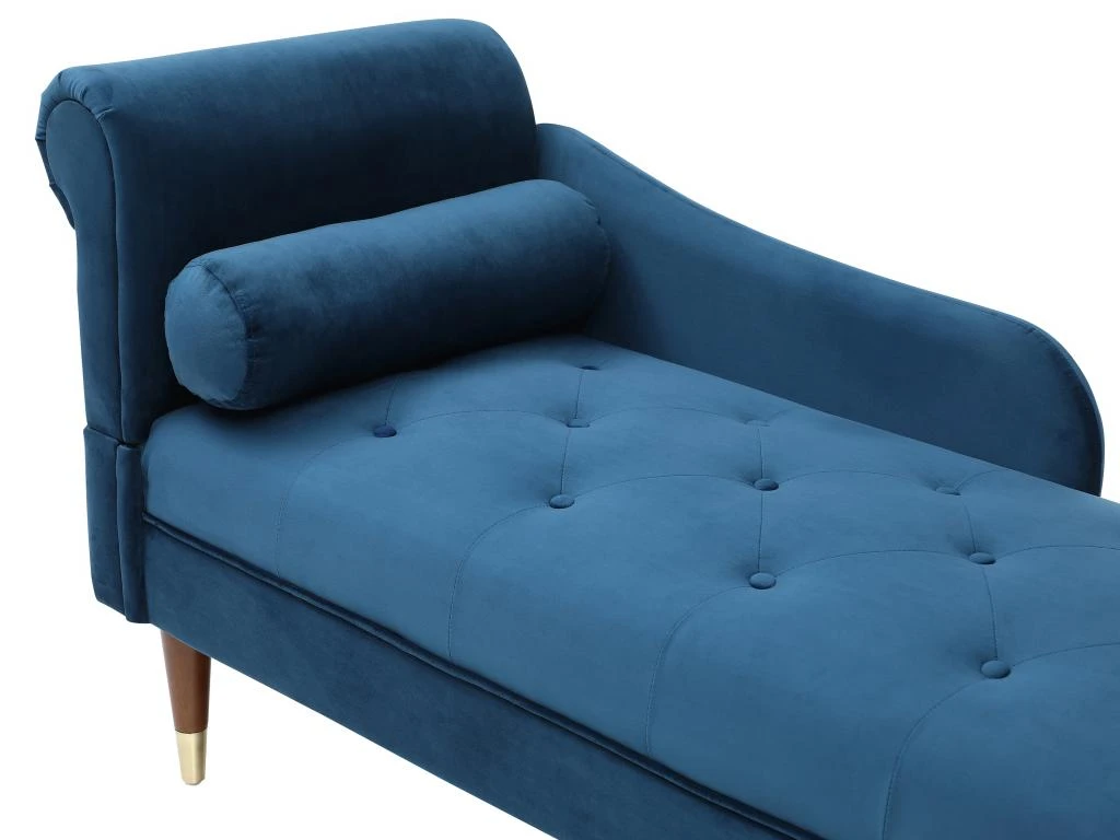 Méridienne Gauche En Velours Bleu Canard UMARI 4 Méridienne Gauche En Velours Bleu Canard UMARI – Image 4