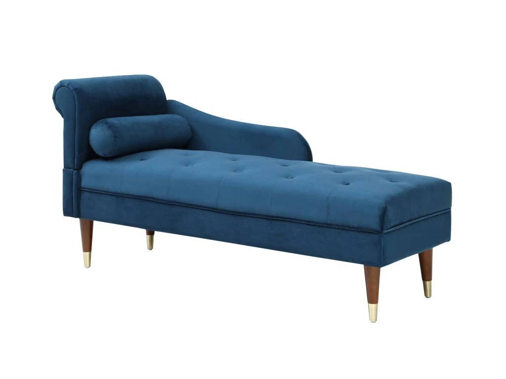 Méridienne Gauche En Velours Bleu Canard UMARI 2 Méridienne Gauche En Velours Bleu Canard UMARI – Image 2
