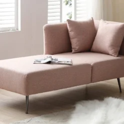 Méridienne Droite En Tissu Rose NAPASA -Promos Chesteris Boutique meridienne 19429395