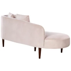 Chaise Longue Côté Droit En Velours Rose CHAUMONT -Promos Chesteris Boutique meridienne 20014047