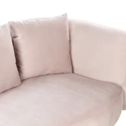 Chaise Longue Côté Droit En Velours Rose CHAUMONT -Promos Chesteris Boutique meridienne 20014049