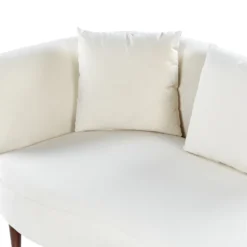 Chaise Longue Côté Gauche En Velours Blanc Crème CHAUMONT -Promos Chesteris Boutique meridienne 20014069