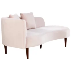 Chaise Longue Côté Gauche En Velours Rose CHAUMONT -Promos Chesteris Boutique meridienne 20014085